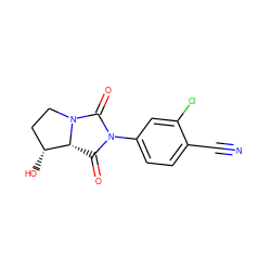 N#Cc1ccc(N2C(=O)[C@@H]3[C@H](O)CCN3C2=O)cc1Cl ZINC000028704373