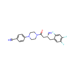 N#Cc1ccc(N2CCN(C(=O)C[C@H](N)Cc3cc(F)c(F)cc3F)CC2)cc1 ZINC000084690743