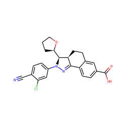 N#Cc1ccc(N2N=C3c4ccc(C(=O)O)cc4CC[C@@H]3[C@@H]2[C@H]2CCCO2)cc1Cl ZINC000058576268