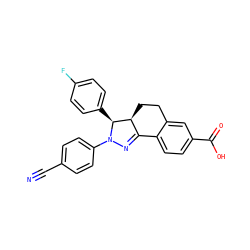 N#Cc1ccc(N2N=C3c4ccc(C(=O)O)cc4CC[C@@H]3[C@@H]2c2ccc(F)cc2)cc1 ZINC000058568397