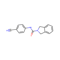 N#Cc1ccc(NC(=O)N2Cc3ccccc3C2)cc1 ZINC000106252402