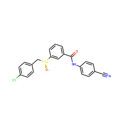 N#Cc1ccc(NC(=O)c2cccc([S@@+]([O-])Cc3ccc(Cl)cc3)c2)cc1 ZINC000220234388