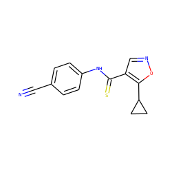 N#Cc1ccc(NC(=S)c2cnoc2C2CC2)cc1 ZINC000026296296