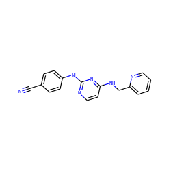 N#Cc1ccc(Nc2nccc(NCc3ccccn3)n2)cc1 ZINC000243866196