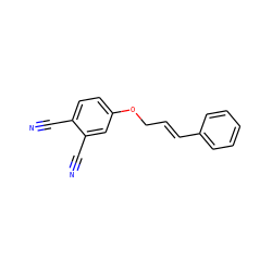 N#Cc1ccc(OC/C=C/c2ccccc2)cc1C#N ZINC000087723542
