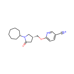 N#Cc1ccc(OC[C@@H]2CC(=O)N(C3CCCCCC3)C2)nc1 ZINC000036286281