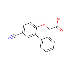 N#Cc1ccc(OCC(=O)O)c(-c2ccccc2)c1 ZINC000034584523