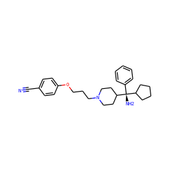 N#Cc1ccc(OCCCN2CCC([C@](N)(c3ccccc3)C3CCCC3)CC2)cc1 ZINC000103256805