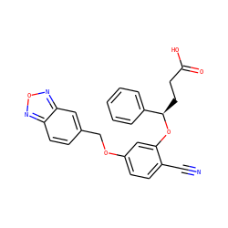 N#Cc1ccc(OCc2ccc3nonc3c2)cc1O[C@H](CCC(=O)O)c1ccccc1 ZINC000207471383