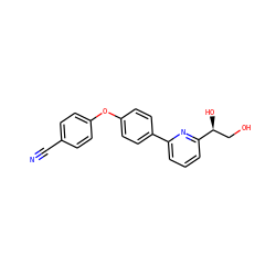 N#Cc1ccc(Oc2ccc(-c3cccc([C@@H](O)CO)n3)cc2)cc1 ZINC000114591469