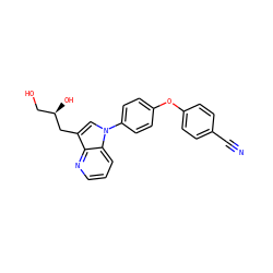N#Cc1ccc(Oc2ccc(-n3cc(C[C@H](O)CO)c4ncccc43)cc2)cc1 ZINC000146742496