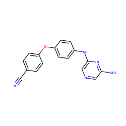 N#Cc1ccc(Oc2ccc(Nc3cncc(N)n3)cc2)cc1 ZINC000084617005