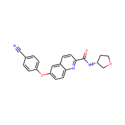 N#Cc1ccc(Oc2ccc3nc(C(=O)N[C@@H]4CCOC4)ccc3c2)cc1 ZINC000584630226