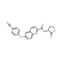 N#Cc1ccc(Oc2ccc3nc(C(=O)N[C@@H]4CCOC4=O)ccc3c2)cc1 ZINC000584629807