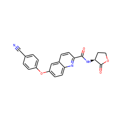 N#Cc1ccc(Oc2ccc3nc(C(=O)N[C@H]4CCOC4=O)ccc3c2)cc1 ZINC000584629801