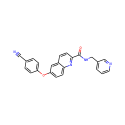 N#Cc1ccc(Oc2ccc3nc(C(=O)NCc4cccnc4)ccc3c2)cc1 ZINC000584629286