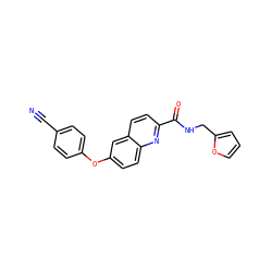N#Cc1ccc(Oc2ccc3nc(C(=O)NCc4ccco4)ccc3c2)cc1 ZINC000584629626