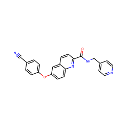 N#Cc1ccc(Oc2ccc3nc(C(=O)NCc4ccncc4)ccc3c2)cc1 ZINC000584630249