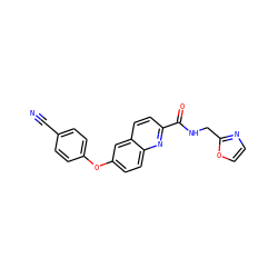 N#Cc1ccc(Oc2ccc3nc(C(=O)NCc4ncco4)ccc3c2)cc1 ZINC000584630295