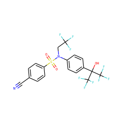 N#Cc1ccc(S(=O)(=O)N(CC(F)(F)F)c2ccc(C(O)(C(F)(F)F)C(F)(F)F)cc2)cc1 ZINC000103248787
