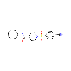 N#Cc1ccc(S(=O)(=O)N2CCC(C(=O)NC3CCCCCC3)CC2)cc1 ZINC000007955068