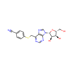 N#Cc1ccc(SCc2ncnc3c2ncn3[C@@H]2O[C@H](CO)[C@@H](O)[C@H]2O)cc1 ZINC000029058816