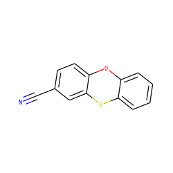 N#Cc1ccc2c(c1)Sc1ccccc1O2 ZINC000013606042