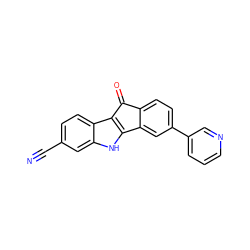 N#Cc1ccc2c3c([nH]c2c1)-c1cc(-c2cccnc2)ccc1C3=O ZINC000653875539