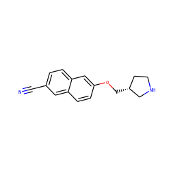 N#Cc1ccc2cc(OC[C@@H]3CCNC3)ccc2c1 ZINC000040834223