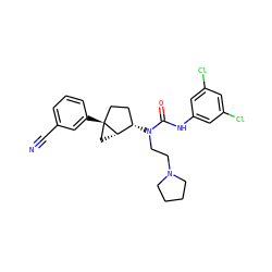 N#Cc1cccc([C@@]23CC[C@H](N(CCN4CCCC4)C(=O)Nc4cc(Cl)cc(Cl)c4)[C@@H]2C3)c1 ZINC000028572705