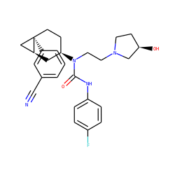N#Cc1cccc([C@]23CC[C@@H](N(CCN4CC[C@@H](O)C4)C(=O)Nc4ccc(F)cc4)C[C@H]2C3)c1 ZINC000028649815