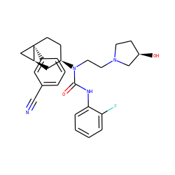 N#Cc1cccc([C@]23CC[C@@H](N(CCN4CC[C@@H](O)C4)C(=O)Nc4ccccc4F)C[C@H]2C3)c1 ZINC000028649802