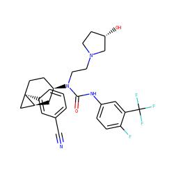N#Cc1cccc([C@]23CC[C@@H](N(CCN4CC[C@H](O)C4)C(=O)Nc4ccc(F)c(C(F)(F)F)c4)C[C@H]2C3)c1 ZINC000028572169