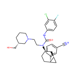 N#Cc1cccc([C@]23CC[C@@H](N(CCN4CCC[C@@H](CO)C4)C(=O)Nc4ccc(F)c(Cl)c4)C[C@H]2C3)c1 ZINC000028649877