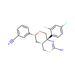 N#Cc1cccc([C@H]2C[C@H]3CSC(N)=N[C@@]3(c3ccc(F)cc3F)CO2)c1 ZINC000221143353