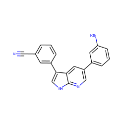 N#Cc1cccc(-c2c[nH]c3ncc(-c4cccc(N)c4)cc23)c1 ZINC000095578900
