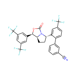 N#Cc1cccc(-c2ccc(C(F)(F)F)cc2[C@@H]2CC[C@H]3[C@@H](c4cc(C(F)(F)F)cc(C(F)(F)F)c4)OC(=O)N23)c1 ZINC000169709046