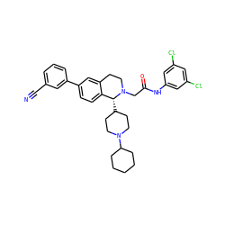 N#Cc1cccc(-c2ccc3c(c2)CCN(CC(=O)Nc2cc(Cl)cc(Cl)c2)[C@@H]3C2CCN(C3CCCCC3)CC2)c1 ZINC000003987164