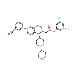 N#Cc1cccc(-c2ccc3c(c2)CCN(CC(=O)Nc2cc(Cl)cc(Cl)c2)[C@@H]3C2CCN(C3CCOCC3)CC2)c1 ZINC000003987147