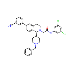 N#Cc1cccc(-c2ccc3c(c2)CCN(CC(=O)Nc2cc(Cl)cc(Cl)c2)[C@H]3C2CCN(Cc3ccccc3)CC2)c1 ZINC000003987152