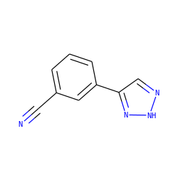 N#Cc1cccc(-c2cn[nH]n2)c1 ZINC000085210733