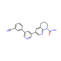 N#Cc1cccc(-c2cncc(-c3cnc4c(c3)CCCN4C(N)=O)c2)c1 ZINC001772618879
