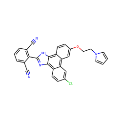 N#Cc1cccc(C#N)c1-c1nc2c3ccc(Cl)cc3c3cc(OCCn4cccc4)ccc3c2[nH]1 ZINC000045322207