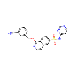 N#Cc1cccc(COc2nccc3cc(S(=O)(=O)Nc4ccncn4)ccc23)c1 ZINC000225043864