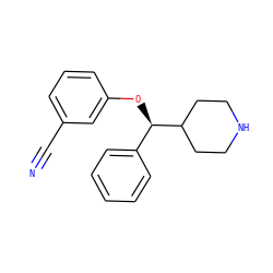N#Cc1cccc(O[C@H](c2ccccc2)C2CCNCC2)c1 ZINC000013530854