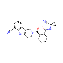 N#Cc1cccc2c3c([nH]c12)CCN(C(=O)[C@@H]1CCCC[C@H]1C(=O)NC1(C#N)CC1)C3 ZINC000095556766