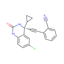 N#Cc1ccccc1C#C[C@@]1(C2CC2)NC(=O)Nc2ccc(Cl)cc21 ZINC000006567771