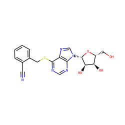 N#Cc1ccccc1CSc1ncnc2c1ncn2[C@@H]1O[C@H](CO)[C@@H](O)[C@H]1O ZINC000040892624