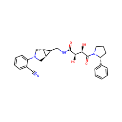 N#Cc1ccccc1N1C[C@@H]2C(CNC(=O)[C@H](O)[C@@H](O)C(=O)N3CCC[C@@H]3c3ccccc3)[C@H]2C1 ZINC000101415948