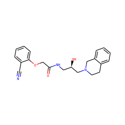 N#Cc1ccccc1OCC(=O)NC[C@@H](O)CN1CCc2ccccc2C1 ZINC000159310464